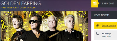 Golden Earring show ad April 08, 2017 Van Zantenhal - Nieuw-Vennep